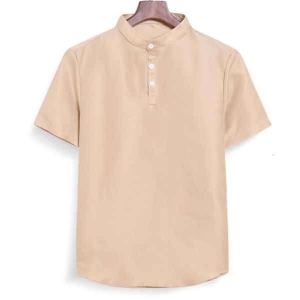 2021 new brand male summer short-sleeved shirt half-sleeved stand collar retro casual clothes style street clothing dji4, White;black
2021 new brand male summer short-sleeved shirt half-sleeved stand collar retro casual clothes style street clothing dji4, White;black
