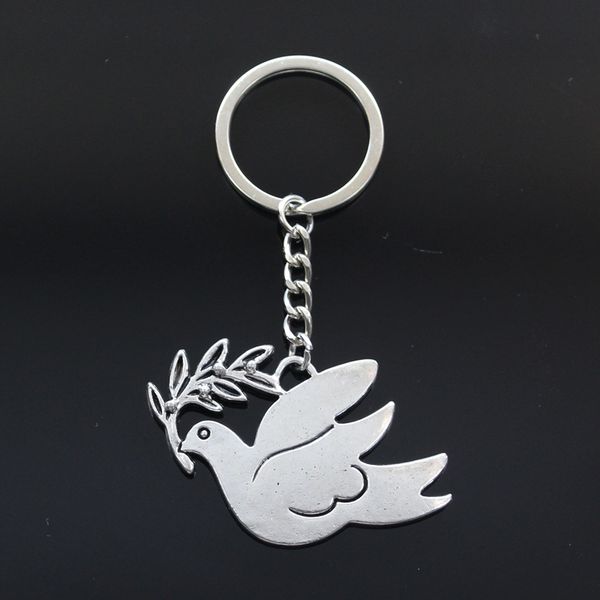 new keychain 38x56mm peace dove with olive pendants diy men car key chain ring holder keyring souvenir jewelry gift, Silver
new keychain 38x56mm peace dove with olive pendants diy men car key chain ring holder keyring souvenir jewelry gift, Silver