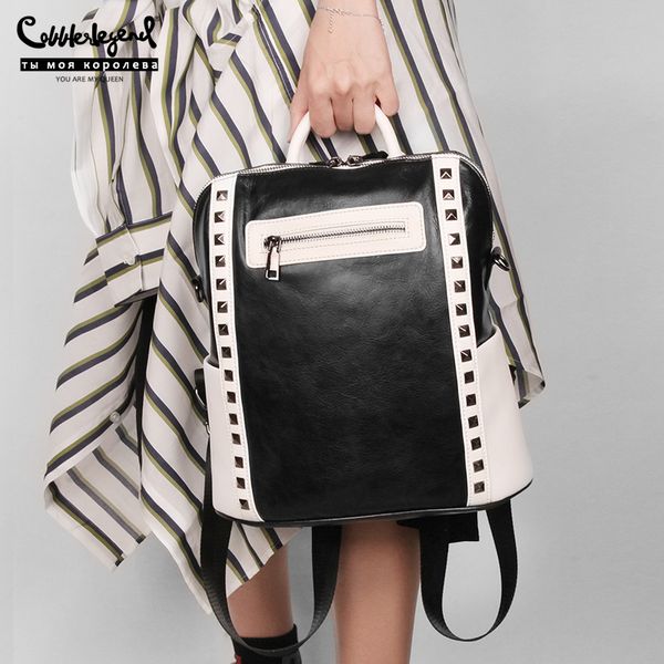 fashion female rivet waterproof backpacks genuine leather lapshoulder bag for girls black punk schoolbag 12 inch traval bags
fashion female rivet waterproof backpacks genuine leather lapshoulder bag for girls black punk schoolbag 12 inch traval bags