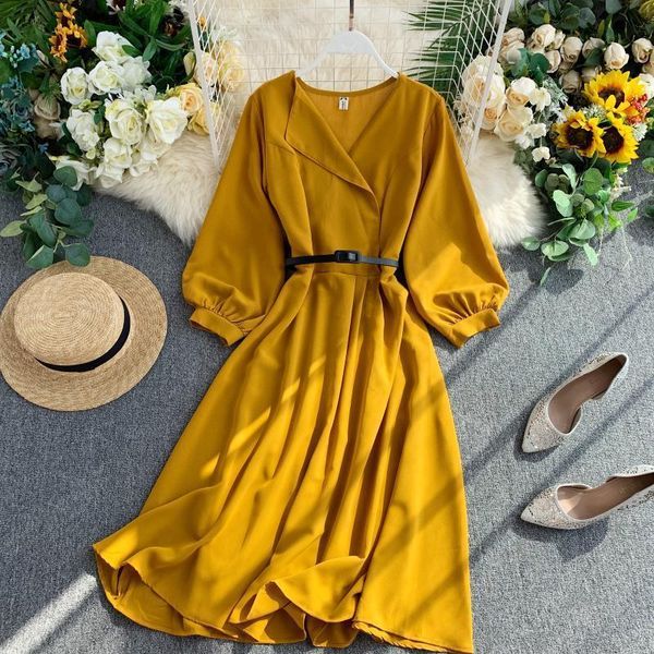 2020 fashion spring summer chiffon slim v neck puff-sleeve belt dress beach party evening women casual elegant dress vestidos, Black;gray
2020 fashion spring summer chiffon slim v neck puff-sleeve belt dress beach party evening women casual elegant dress vestidos, Black;gray
