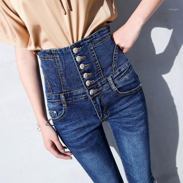 new chao gao yao breasted women's stretch denim trousers slim cotton mother denim trousers female1, Blue
new chao gao yao breasted women's stretch denim trousers slim cotton mother denim trousers female1, Blue