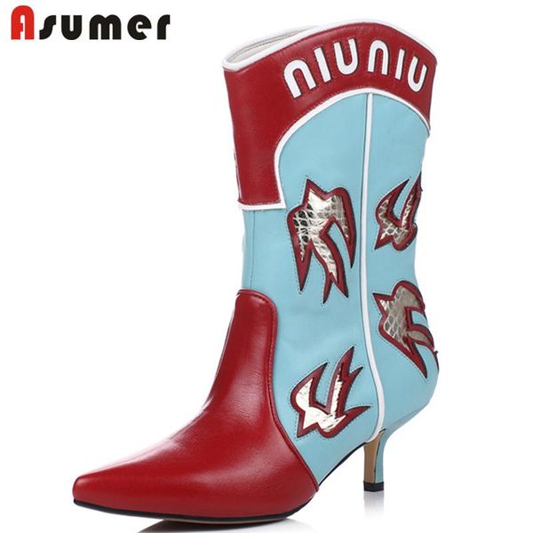 asumer 2020 new arrivehigh heels women boots cow genuine leather boots mixed colors stiletto heels pointed toe winter, Black
asumer 2020 new arrivehigh heels women boots cow genuine leather boots mixed colors stiletto heels pointed toe winter, Black