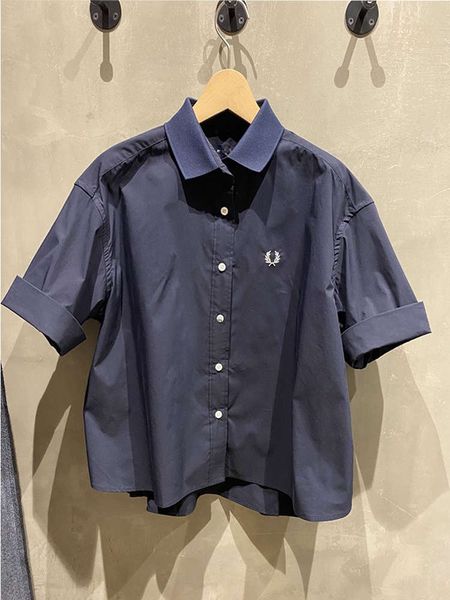 2020 summer new wheat spike fp small label embroidery personality polo collar irregular short sleeve shirt women's fashion, White
2020 summer new wheat spike fp small label embroidery personality polo collar irregular short sleeve shirt women's fashion, White