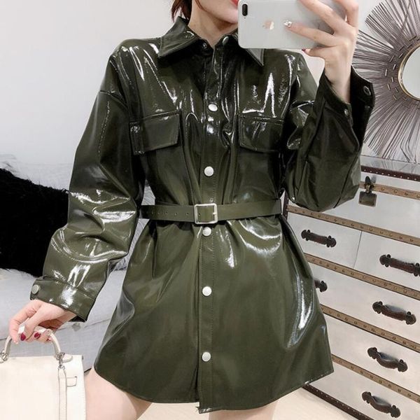 patent leather loose pu jacket women 2020 new autumn fashion turn down collar loose coat1, Black;brown
patent leather loose pu jacket women 2020 new autumn fashion turn down collar loose coat1, Black;brown