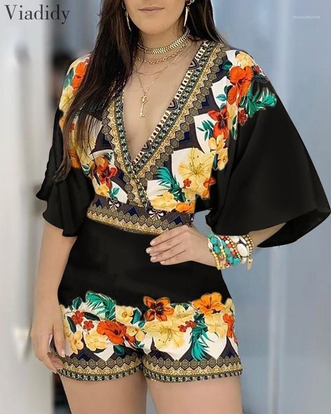 women's jumpsuits & rompers floral print half sleeve backless playsuits women deep v neck hollow out back regular rompers1, Black;white
women's jumpsuits & rompers floral print half sleeve backless playsuits women deep v neck hollow out back regular rompers1, Black;white