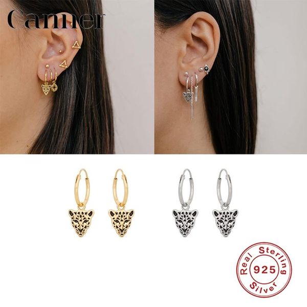925 sterling silver hoop earrings animal leopard punk style dangle earrings for women girls party fine jewelry pendientes w4, Golden;silver
925 sterling silver hoop earrings animal leopard punk style dangle earrings for women girls party fine jewelry pendientes w4, Golden;silver