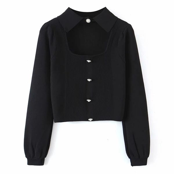 2021 women new streetwear solid color lapel hollowed out chest sweater female single-breasted long sleeve short cardigan chic, White;black
2021 women new streetwear solid color lapel hollowed out chest sweater female single-breasted long sleeve short cardigan chic, White;black