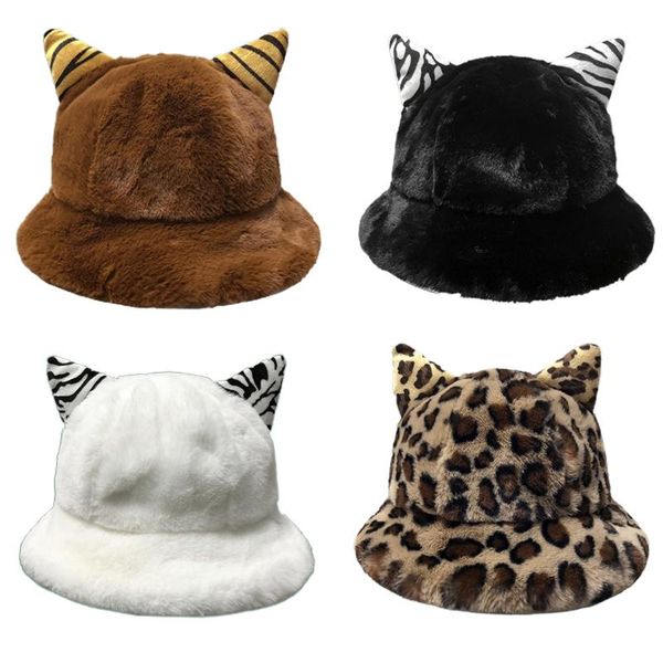women winter thicken fuzzy plush dome bucket hat korean cute cartoon cat ears leopard solid color warm fisherman cap, Blue;gray
women winter thicken fuzzy plush dome bucket hat korean cute cartoon cat ears leopard solid color warm fisherman cap, Blue;gray