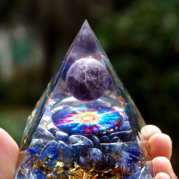 handmade orgonite pyramid 60mm amethyst crystal sphere & blue quartz pyramid orgone reiki energy healing me jllbrh, Black
handmade orgonite pyramid 60mm amethyst crystal sphere & blue quartz pyramid orgone reiki energy healing me jllbrh, Black