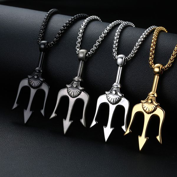 vnox men's punk trident pendant necklaces stainless steel hip hop boy gifts accessory with 24" box chain, Silver
vnox men's punk trident pendant necklaces stainless steel hip hop boy gifts accessory with 24" box chain, Silver