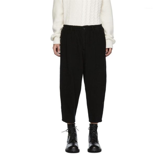 double-layer button straight leg balun pants baggy pants dark gobadin army1, Black