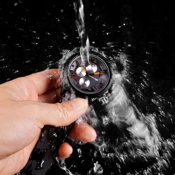 six bergsten new three eye imitation pin dial watch men's waterproof quartz watch, Silver
six bergsten new three eye imitation pin dial watch men's waterproof quartz watch, Silver