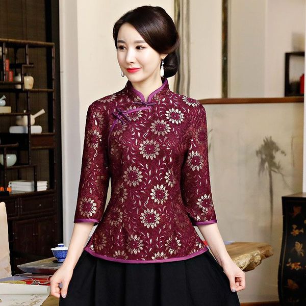 purple summer womens shirt traditional chinese style lace flower blouse lady mandarin collar qipao mujer camisa size s-4xl, White
purple summer womens shirt traditional chinese style lace flower blouse lady mandarin collar qipao mujer camisa size s-4xl, White
