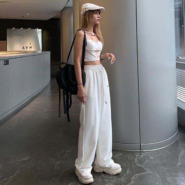 women pants trousers loose high waist waist thin straight printing wide leg women casual pants jogger sweatpants 2020 streetwear1, Black;white
women pants trousers loose high waist waist thin straight printing wide leg women casual pants jogger sweatpants 2020 streetwear1, Black;white