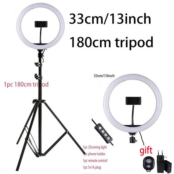 33cm selfie ring light with phone holder light stand 1pc remote control 1pc 5v1a eu plug pgraphy lighting for p video
33cm selfie ring light with phone holder light stand 1pc remote control 1pc 5v1a eu plug pgraphy lighting for p video