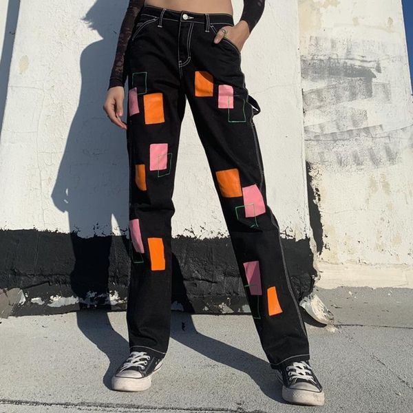 autumn women's jeans geometric irregular color printing high waist straight-leg pants1, Blue
autumn women's jeans geometric irregular color printing high waist straight-leg pants1, Blue