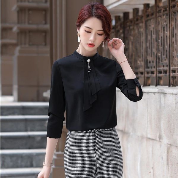 women's blouses & shirts 2021 fashion women office ladies long sleeve black styles, White
women's blouses & shirts 2021 fashion women office ladies long sleeve black styles, White