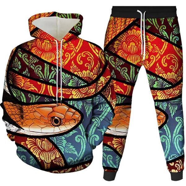 men's tracksuits autumn and winter 3d snake digital printing plush suit men women sports casual hoodie two piece set, Gray
men's tracksuits autumn and winter 3d snake digital printing plush suit men women sports casual hoodie two piece set, Gray