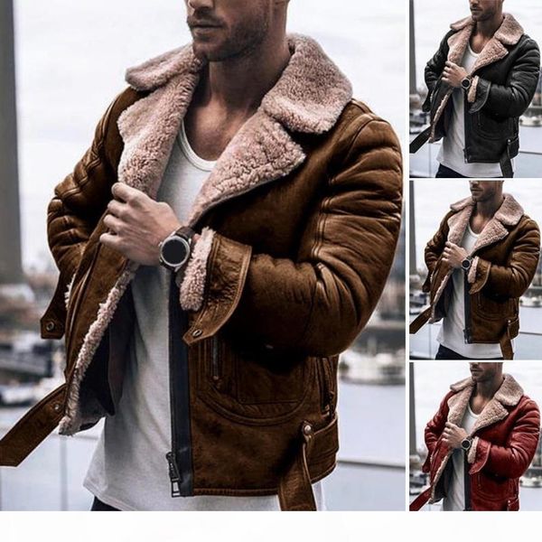 winter men leather fur coat jacket slim faux leather motorcycle pu faur jacket long-sleeve winter outerwear coats, Black;brown 
winter men leather fur coat jacket slim faux leather motorcycle pu faur jacket long-sleeve winter outerwear coats, Black;brown