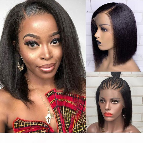13x6 deep part lace front human hair wigs for black women pre plucked brazilian remy hair 150% kinky straight short bob lace wig, Black;brown
13x6 deep part lace front human hair wigs for black women pre plucked brazilian remy hair 150% kinky straight short bob lace wig, Black;brown