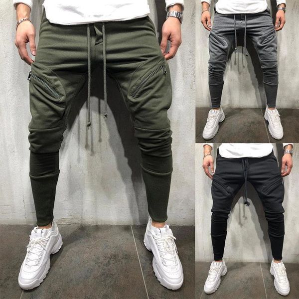 european and american men's leisure sports zipper pocket jogging men's trousers full length casual pencil pants, Black
european and american men's leisure sports zipper pocket jogging men's trousers full length casual pencil pants, Black