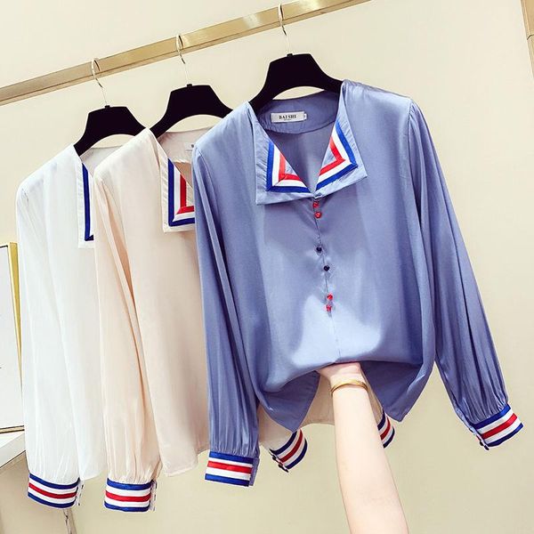 autumn women's korean work professional long-sleeved fashion suit collar shirt elegant blusas mujer de moda blouse p384, White
autumn women's korean work professional long-sleeved fashion suit collar shirt elegant blusas mujer de moda blouse p384, White