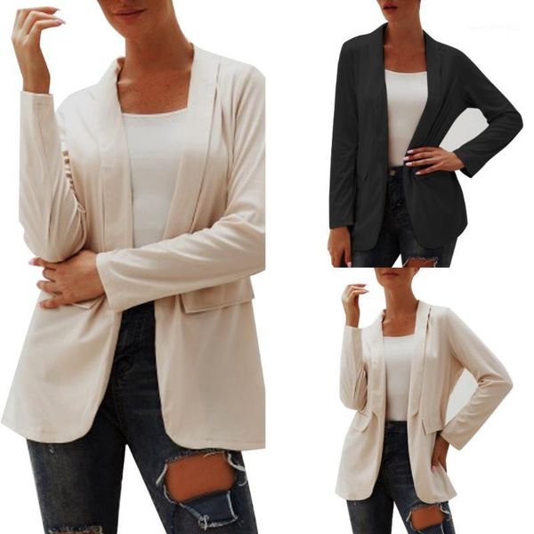 women's jackets fashion women 2021 autumn casual solid elegant lapel petite work suit long sleeves slim femme coat cardigan #401, Black;brown
women's jackets fashion women 2021 autumn casual solid elegant lapel petite work suit long sleeves slim femme coat cardigan #401, Black;brown