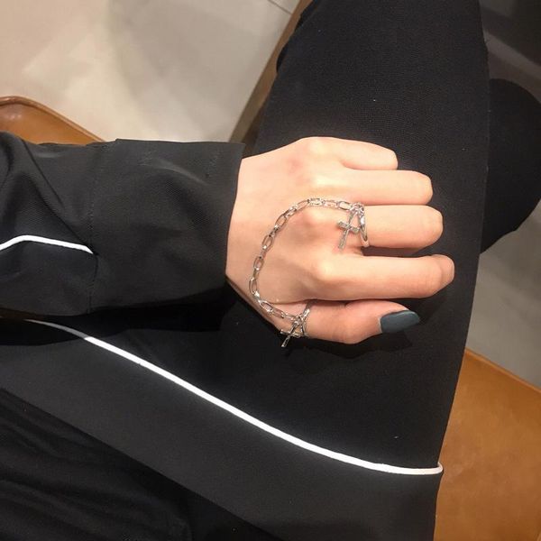 kpop vintage punk metal cross ring chain adjustable joint ring finger rings for women men cool egirl bff anillos jewelry sale wmtugi, Black;white
kpop vintage punk metal cross ring chain adjustable joint ring finger rings for women men cool egirl bff anillos jewelry sale wmtugi, Black;white