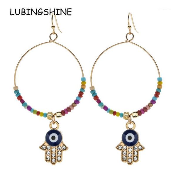 bohemian gold color seed bead evil eye drop earrings for women round big fatima hand dangle earrings fashion jewelry1, Silver
bohemian gold color seed bead evil eye drop earrings for women round big fatima hand dangle earrings fashion jewelry1, Silver
