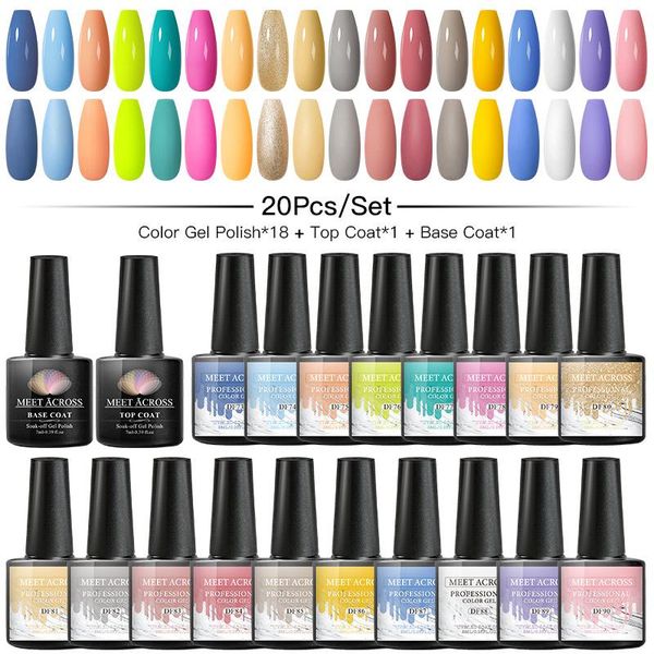 20pcs/set uv gel nail polish set with base coat multi-color semi permanent long lasting led gel varnish soak off nail
20pcs/set uv gel nail polish set with base coat multi-color semi permanent long lasting led gel varnish soak off nail
