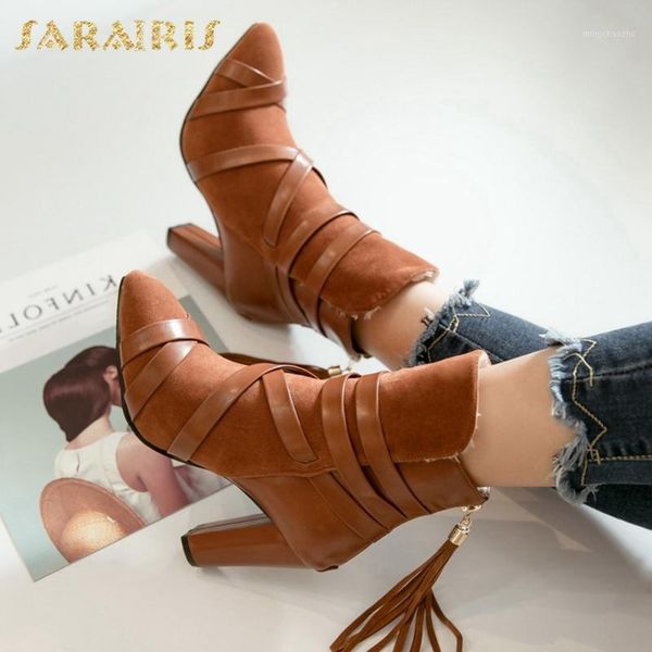 boots sarairis 2021 arrivals thick high heels ankle women shoes fringe zip up concise office comfortable ladies boots1, Black
boots sarairis 2021 arrivals thick high heels ankle women shoes fringe zip up concise office comfortable ladies boots1, Black
