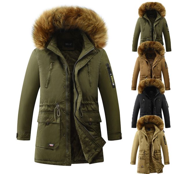 new men's thick warm windproof coat men solid hooded fur collar jacket mens winter parka male long overcoat, Black
new men's thick warm windproof coat men solid hooded fur collar jacket mens winter parka male long overcoat, Black