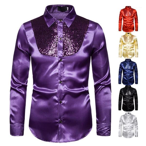men's dress shirts men's sequins show nightclub host emcee lapel long-sleeved shirt vintage button down for men clothing tuxedo1, White;black
men's dress shirts men's sequins show nightclub host emcee lapel long-sleeved shirt vintage button down for men clothing tuxedo1, White;black