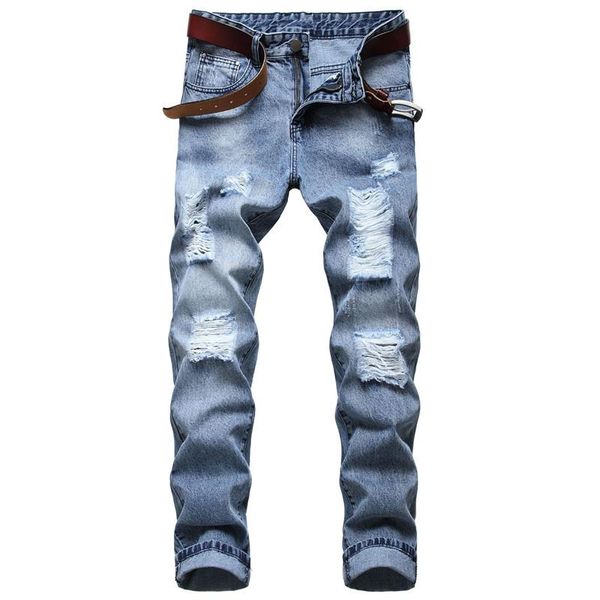 men's jeans simple hole youth jogger 90%cotton for men 2021 trend fashion beggar pants classic brand clothing, Blue
men's jeans simple hole youth jogger 90%cotton for men 2021 trend fashion beggar pants classic brand clothing, Blue
