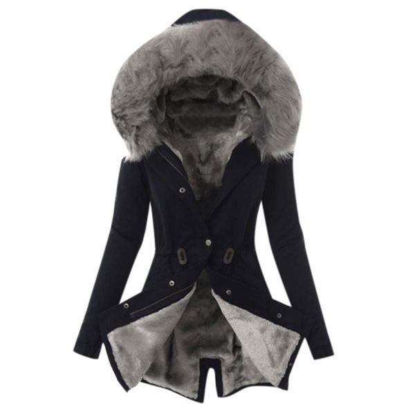 female trench ladies winter thicken fur lining coat womens winter warm thick long hooded female slim overcoat #45, Tan;black
female trench ladies winter thicken fur lining coat womens winter warm thick long hooded female slim overcoat #45, Tan;black