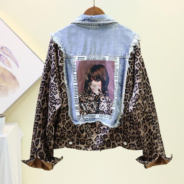 new trendy denim coat early autumn for ladies loose fashion girls blue jean beading patch designs leopard jacket women1, Black;brown
new trendy denim coat early autumn for ladies loose fashion girls blue jean beading patch designs leopard jacket women1, Black;brown