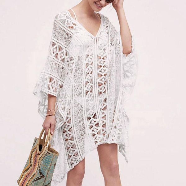 women tunic beach dress swim suit women's beach cover up long sleeve fashion hollow dress cover up #d1, White;black
women tunic beach dress swim suit women's beach cover up long sleeve fashion hollow dress cover up #d1, White;black