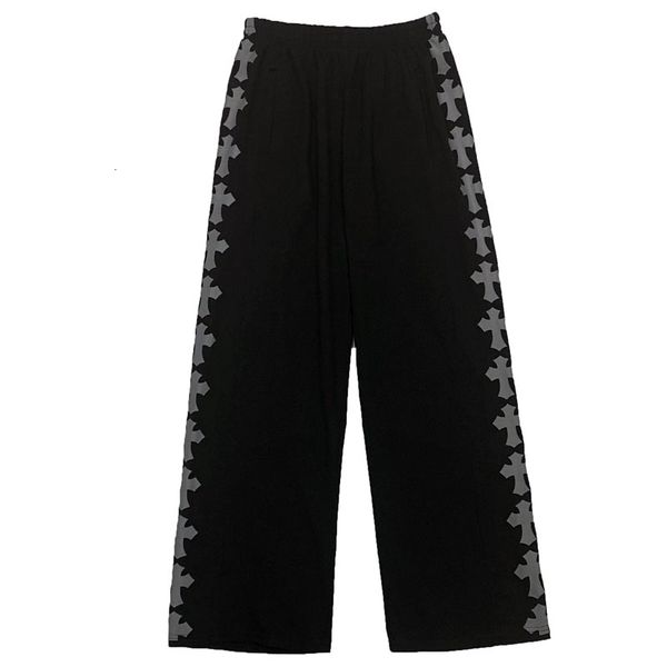 2021 autumn women vintage cross pattern print loose high waist trousers cotton casual wide leg man pants h0bu, Black;white
2021 autumn women vintage cross pattern print loose high waist trousers cotton casual wide leg man pants h0bu, Black;white