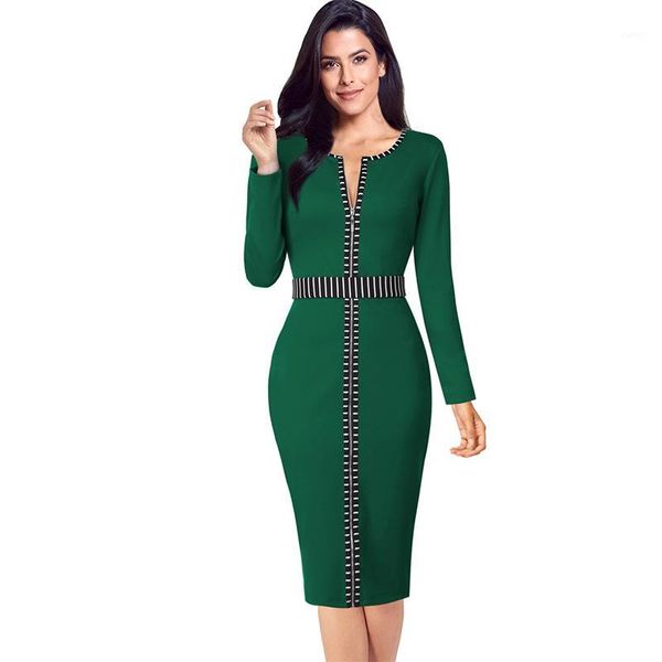 vfemage women autumn winter elegant front zipper contrast long sleeve slim work office business party cocktail sheath dress 15201, Black;gray
vfemage women autumn winter elegant front zipper contrast long sleeve slim work office business party cocktail sheath dress 15201, Black;gray