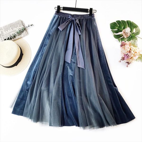 women skirt velvet swing dress long high waist skirt pleated mesh half length sweet mujer elegant half body a linelong, Black
women skirt velvet swing dress long high waist skirt pleated mesh half length sweet mujer elegant half body a linelong, Black