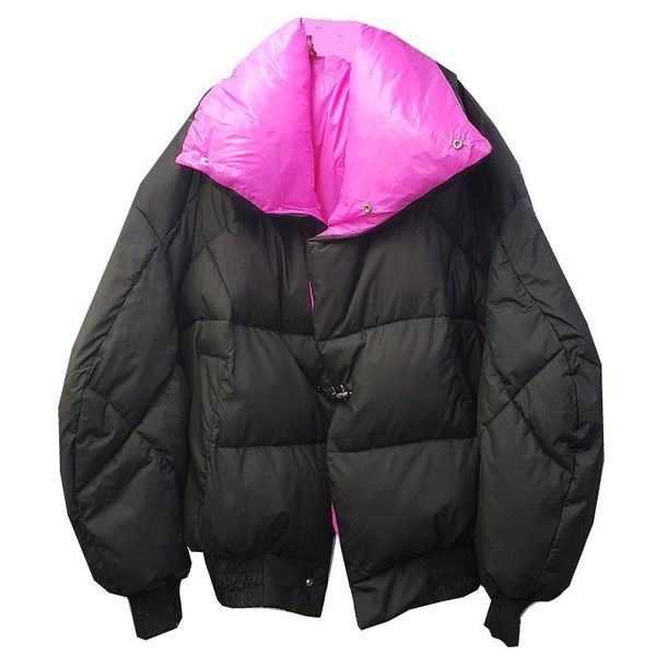 women's down & parkas women thicken parka puffer coat bright color turn collar european style warm outwear 2021 winter bubble jacket, Black
women's down & parkas women thicken parka puffer coat bright color turn collar european style warm outwear 2021 winter bubble jacket, Black