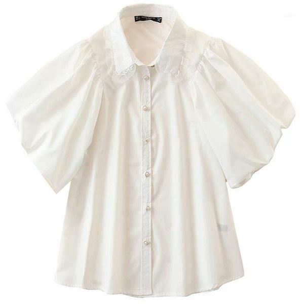 women's blouses & shirts 2021 pearl button shirt women lace lapel collar short puff sleeve blouse casual office wear white summer shirt
women's blouses & shirts 2021 pearl button shirt women lace lapel collar short puff sleeve blouse casual office wear white summer shirt