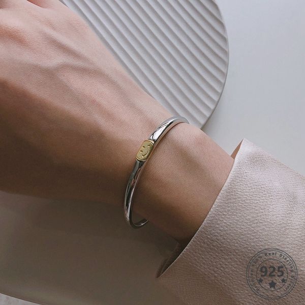 louleur real s925 sterling silver smile bangles vintage simple bracelet bangles for women fashion fine jewelry summer gifts q1201, Black
louleur real s925 sterling silver smile bangles vintage simple bracelet bangles for women fashion fine jewelry summer gifts q1201, Black