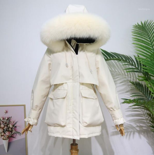 2020 white duck down real fur collar hooded jacket for women cold winter warm big pocket parka female natural fur thicken coat1, Black
2020 white duck down real fur collar hooded jacket for women cold winter warm big pocket parka female natural fur thicken coat1, Black