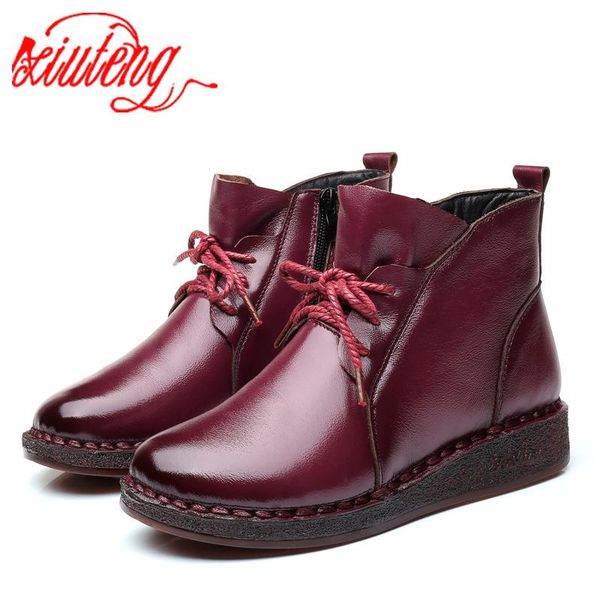 boots xiuteng winter mother cotton shoes, leather soft sole, middle-aged and elderly flat ankle boots, plus velvet, 2021 warm ladies, Black
boots xiuteng winter mother cotton shoes, leather soft sole, middle-aged and elderly flat ankle boots, plus velvet, 2021 warm ladies, Black