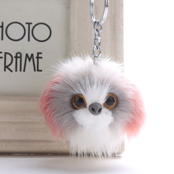 keychain fluffy ring faux rabbit 5 fur styles pom animal dog keychains car bag pendant key chain charms for women, Silver 
keychain fluffy ring faux rabbit 5 fur styles pom animal dog keychains car bag pendant key chain charms for women, Silver