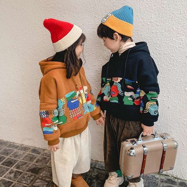 print new winter 2020 cartoon children's hooded sweater men's and women's color matching pullover, Black
print new winter 2020 cartoon children's hooded sweater men's and women's color matching pullover, Black