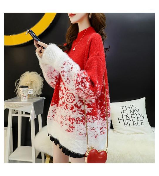 christmas snow women sweater turtleneck pullover faux mink shirt clothes lady female tricot bottom knitwear chaqueta femme1, White;black
christmas snow women sweater turtleneck pullover faux mink shirt clothes lady female tricot bottom knitwear chaqueta femme1, White;black