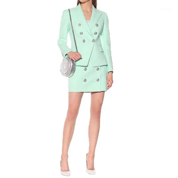2020 women's blazer suit double-breasted button buckle slim office lady mint green blazer skirt two pieces women suit jacket1, White;black
2020 women's blazer suit double-breasted button buckle slim office lady mint green blazer skirt two pieces women suit jacket1, White;black