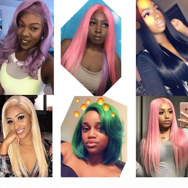 color lace front human hair wigs for black women brazilian wigs remy straight blue orange purple honey blonde wigs preplucked with baby hair, Black;brown
color lace front human hair wigs for black women brazilian wigs remy straight blue orange purple honey blonde wigs preplucked with baby hair, Black;brown